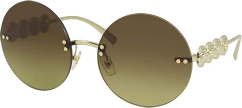 Versace VE 2214 125213 Gold Metal Round Sunglasses Brown 